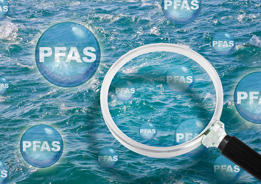 Image showing PFAS under a microscope.